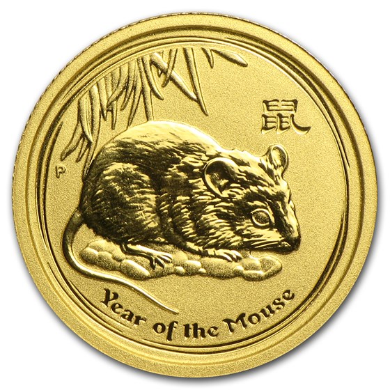 2008 Australia 1/20 oz Gold Lunar Mouse BU (Series II) 2008 Australia 1/20 oz Gold Lunar Mouse BU (Series II)